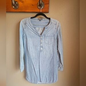 Express Denim Button-Up Dress